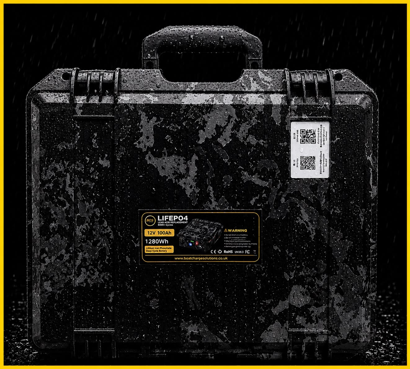 Coming Soon LiFePO₄ 12.8V 100Ah deep cycle battery (model LFP1215z JC) with 6000+ cycles and integrated BMS. - Boat Charge Solutions