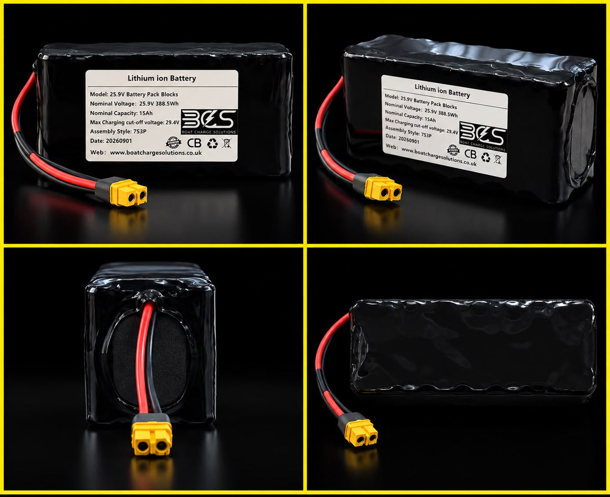 25v lithium batteries for barrow conversions 10 & 15AH & charger
